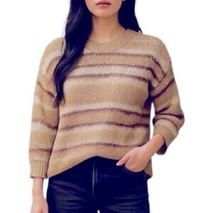 American Eagle Oversized Striped Chunky Knit Sweater Crewneck Size Small